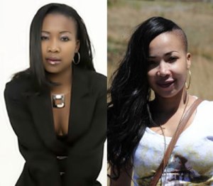 South African pop star Mshoza before and after altering her skin.